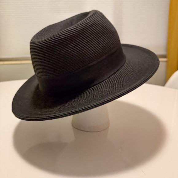 Fedora hat Men's Large Straw Black - Picture 3 of 4